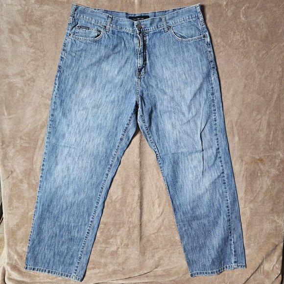 Calvin Klein Jeans Pants Straight Fit Size 40/32 Light Wash Denim Blue Jean - Picture 2 of 13
